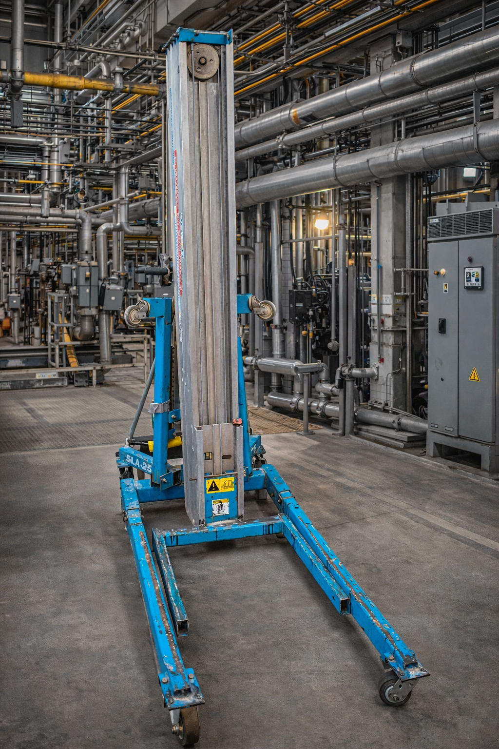 podnośnik do rur wentylacyjnych z tłem